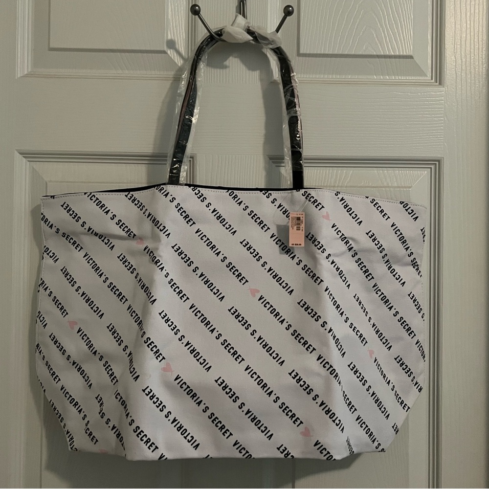 Victoria's Secret Black & White Tote Bag Large